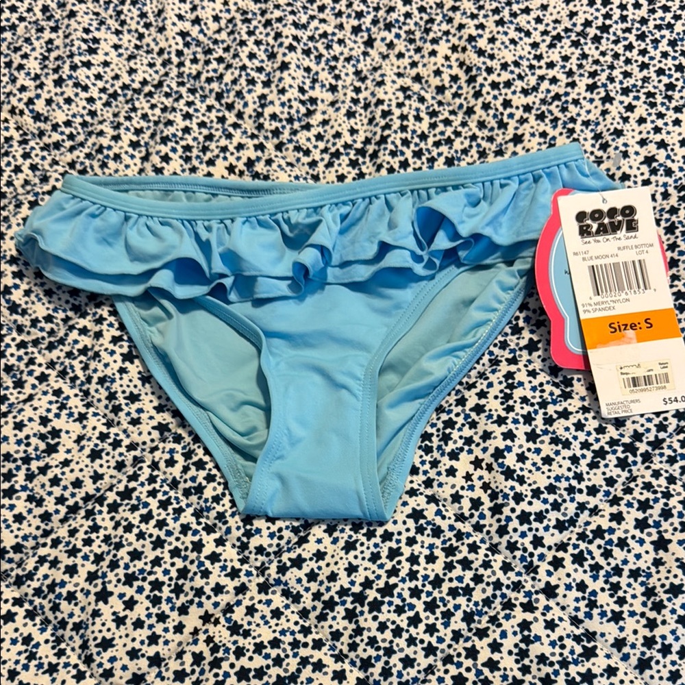 Coco Rave Light Blue Ruffle Bikini Bottom